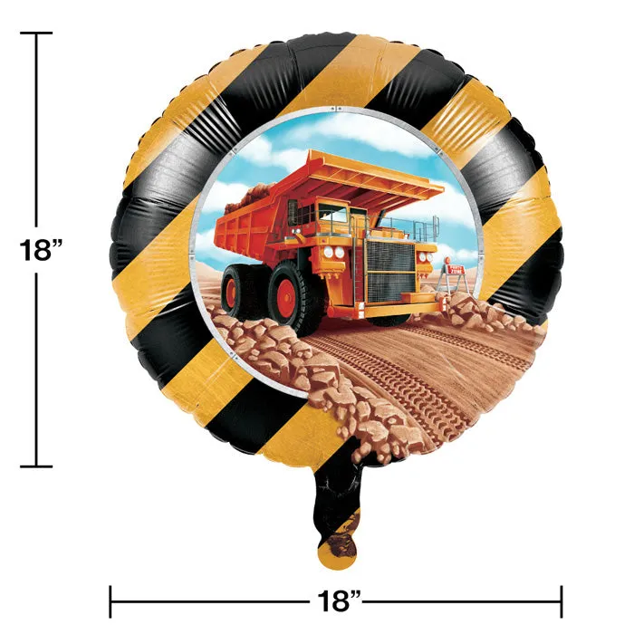 Big Dig Construction Metallic Balloon 18"