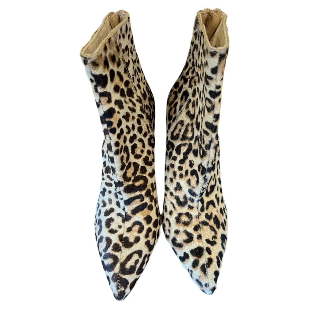 Boots Ankle Heels By Steve Madden In Animal Print, Size: 7