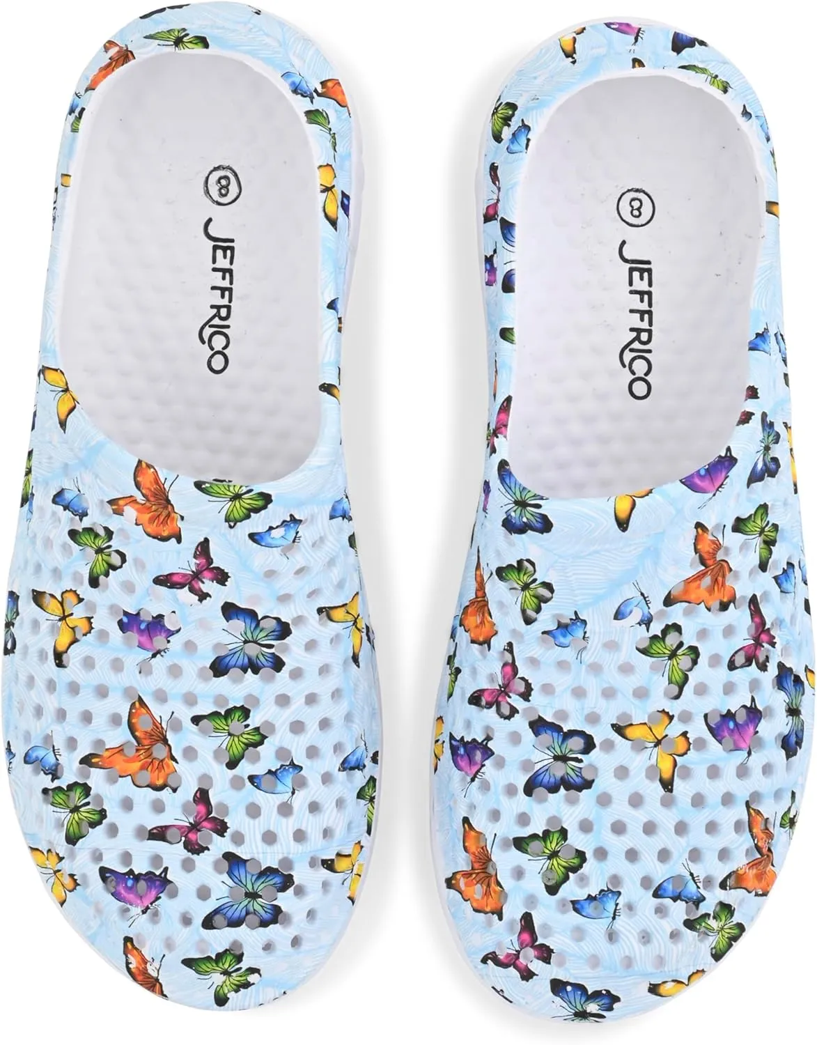Comfort Trends Slip-On Casual Medical EVA Clogs, Colorful Butterfly Womens' Comfort Ventilated Breathable Everyday Shoes Garden EVA Clogs