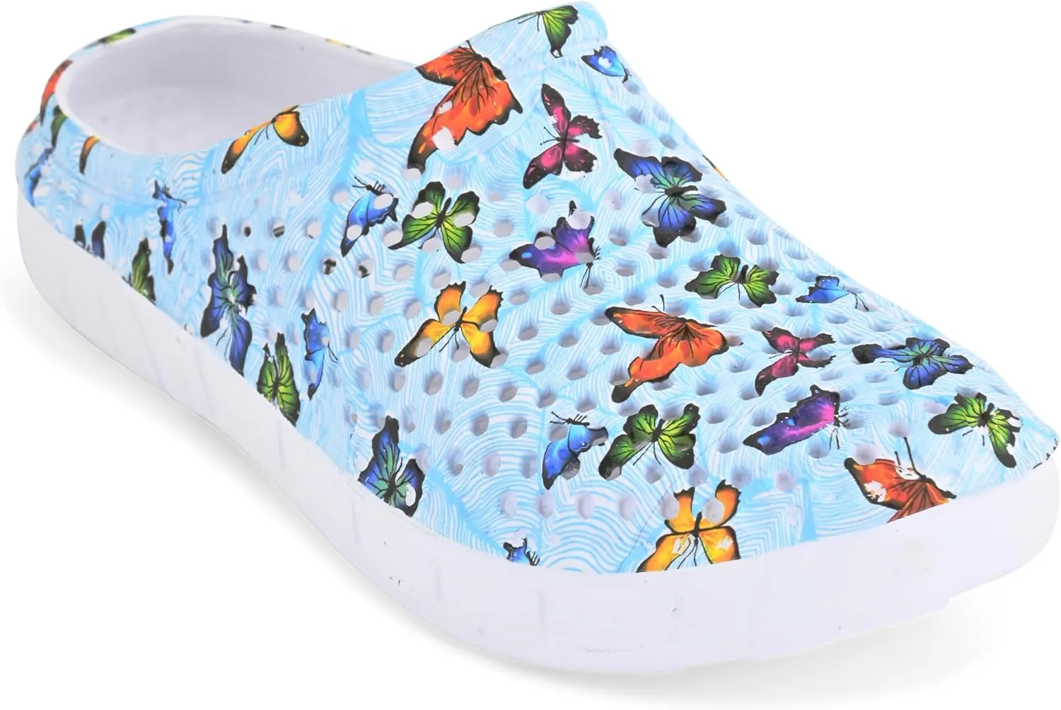 Comfort Trends Slip-On Casual Medical EVA Clogs, Colorful Butterfly Womens' Comfort Ventilated Breathable Everyday Shoes Garden EVA Clogs
