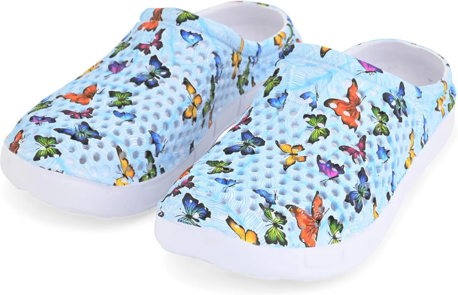 Comfort Trends Slip-On Casual Medical EVA Clogs, Colorful Butterfly Womens' Comfort Ventilated Breathable Everyday Shoes Garden EVA Clogs
