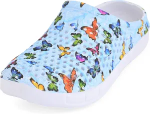 Comfort Trends Slip-On Casual Medical EVA Clogs, Colorful Butterfly Womens' Comfort Ventilated Breathable Everyday Shoes Garden EVA Clogs