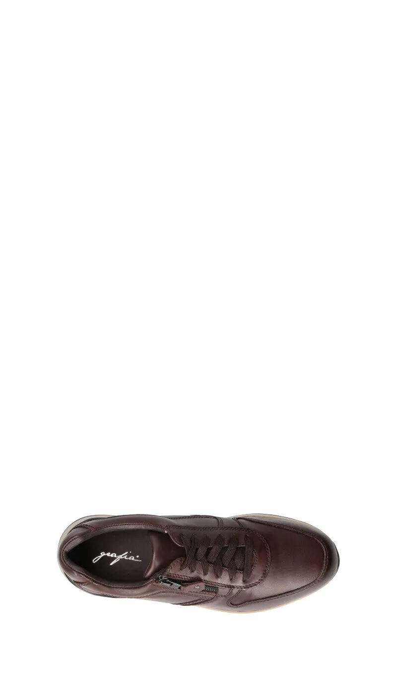 GRAFIA Sneaker uomo marrone in pelle