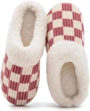 Guyarns House Slippers for Women & Men - Fuzzy, Casual Indoor/Outdoor Shoes with Memory Foam & Faux Fur Lining