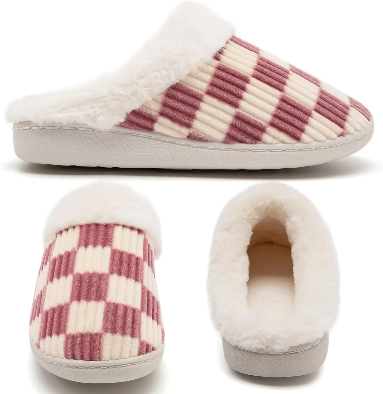 Guyarns House Slippers for Women & Men - Fuzzy, Casual Indoor/Outdoor Shoes with Memory Foam & Faux Fur Lining