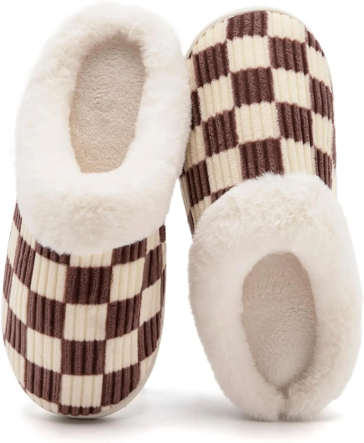 Guyarns House Slippers for Women & Men - Fuzzy, Casual Indoor/Outdoor Shoes with Memory Foam & Faux Fur Lining