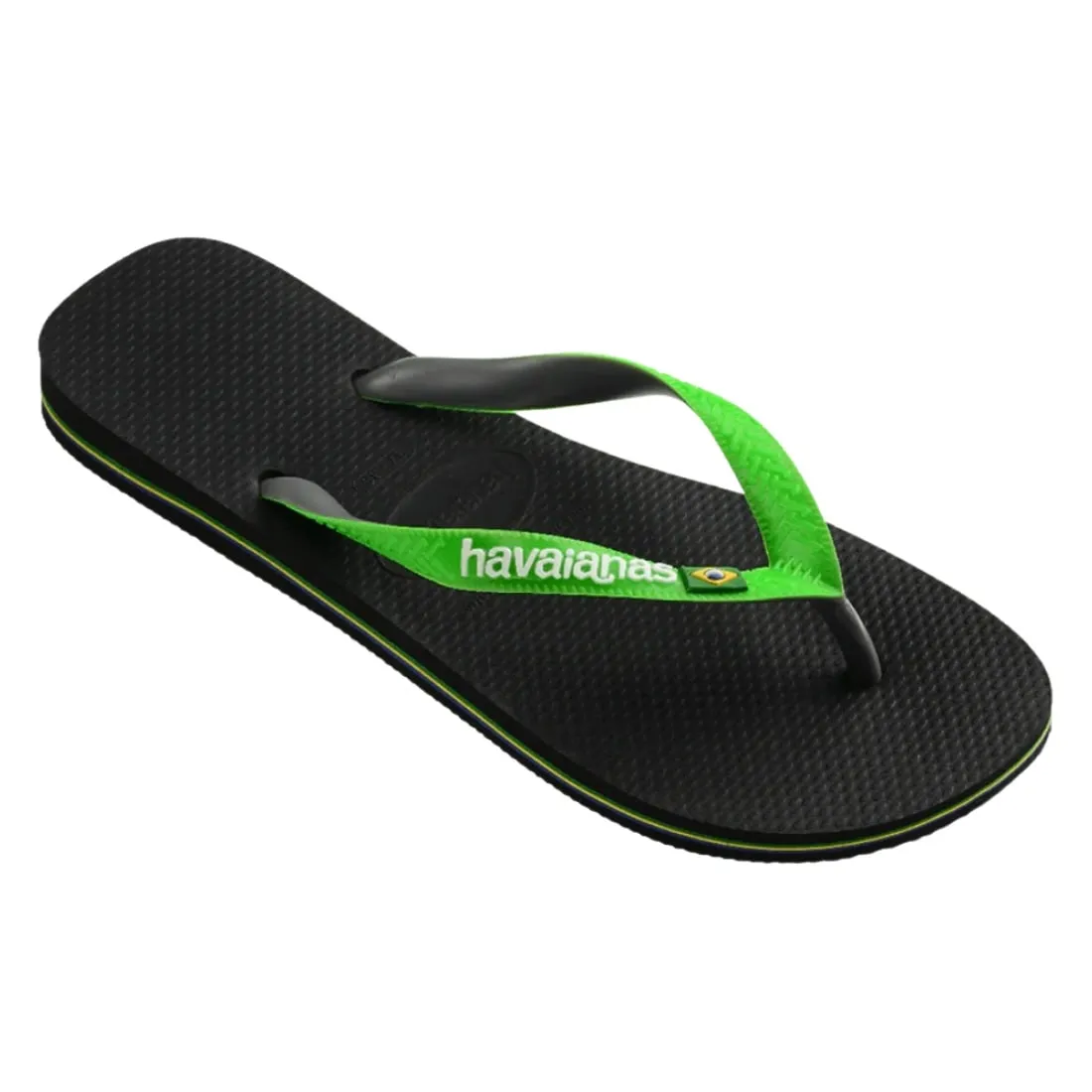 Havaianas Brasil Mix Flip Flop - Black/Lime Green