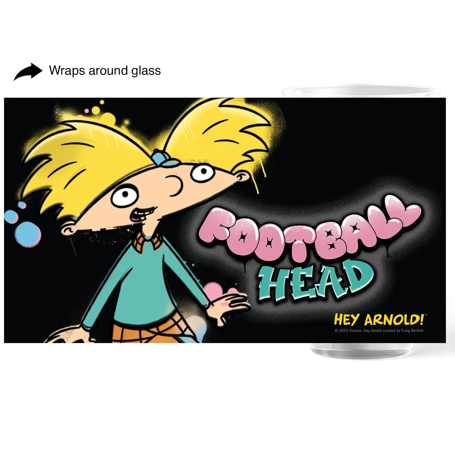 Hey Arnold! Football Head 17 oz Pint Glass