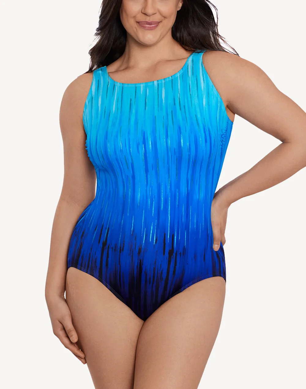 High Energy Scoop Back High Neck One Piece Swimsuit