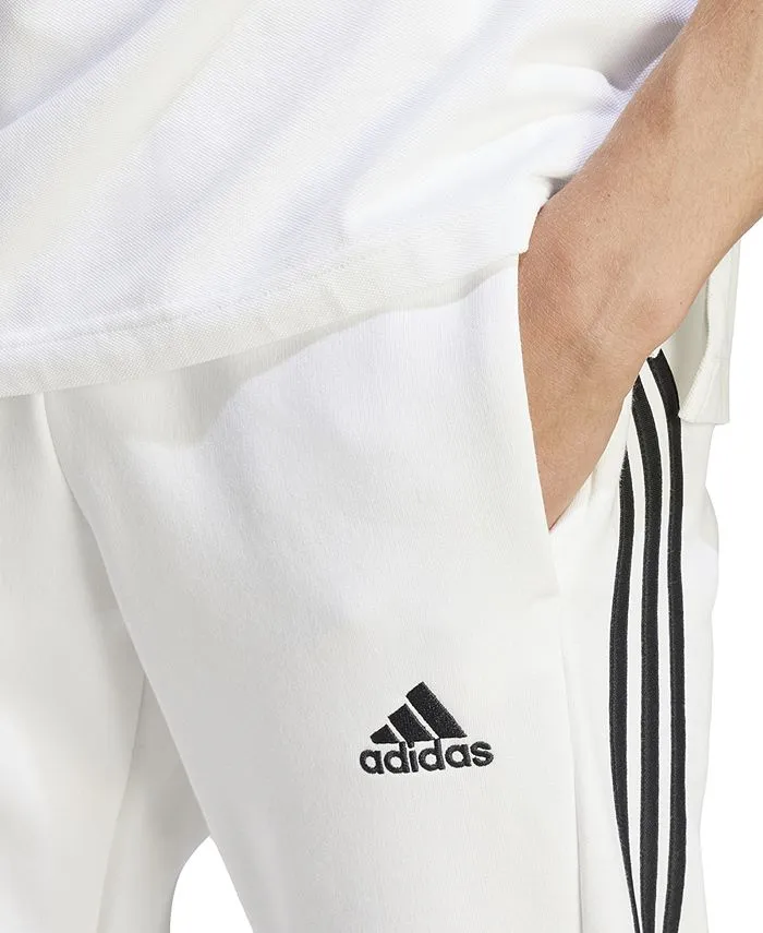 Men's Regular Fit Fleece Joggers with 3 Stripes standard and large sizes; High adidas, white