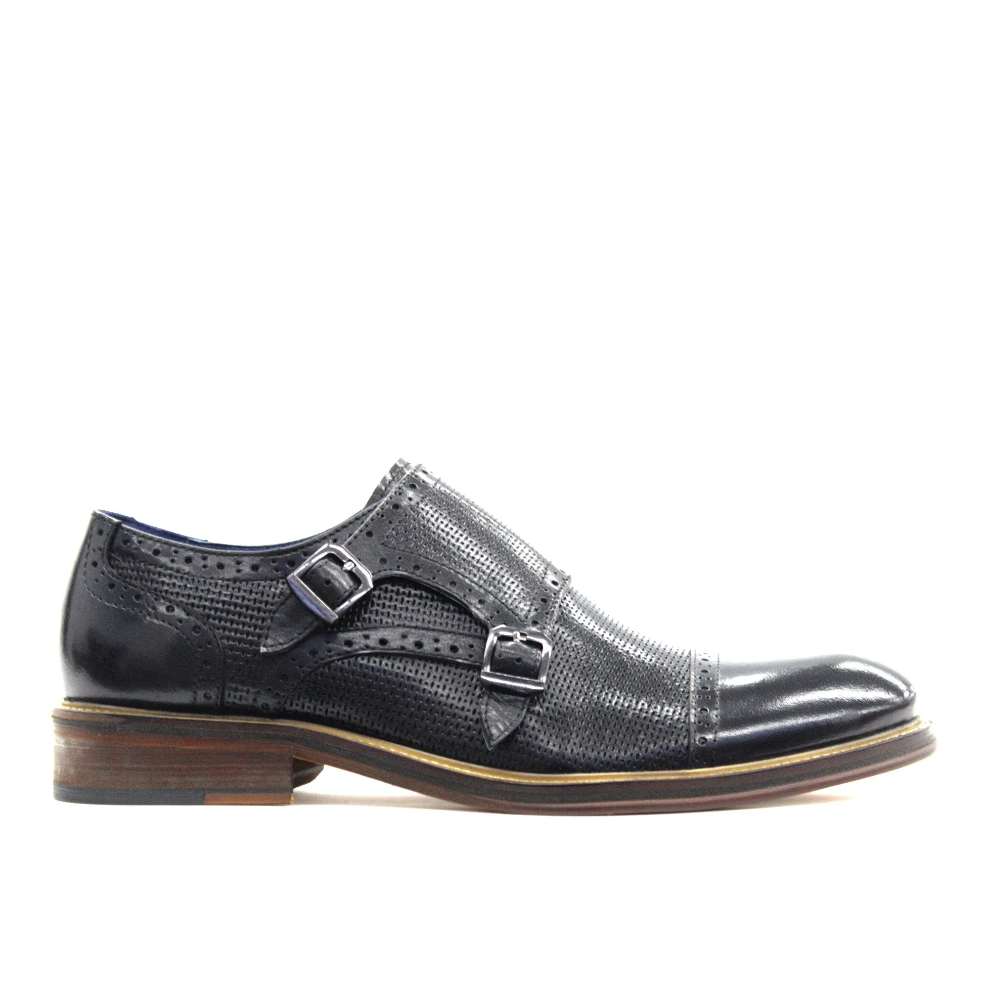MORETTI,CAP TOE-SLIP ON-SHOES-M31197-BLACK