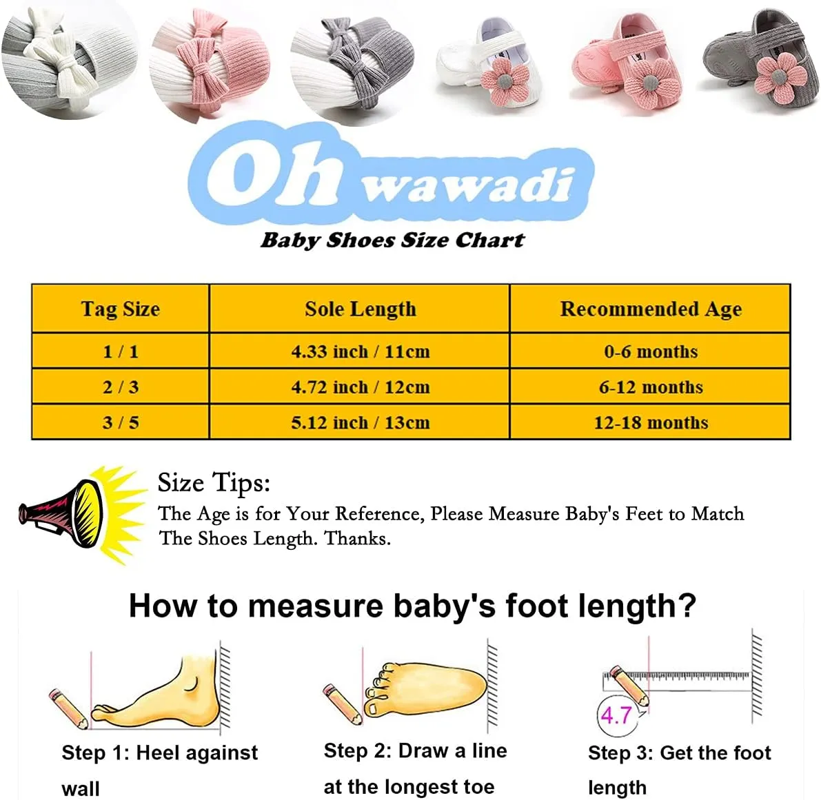 Ohwawadi Infant Baby Boys Girls Slippers Cozy Fleece Booties Soft Bottom Warm Cartoon Socks Newborn Crib Shoes