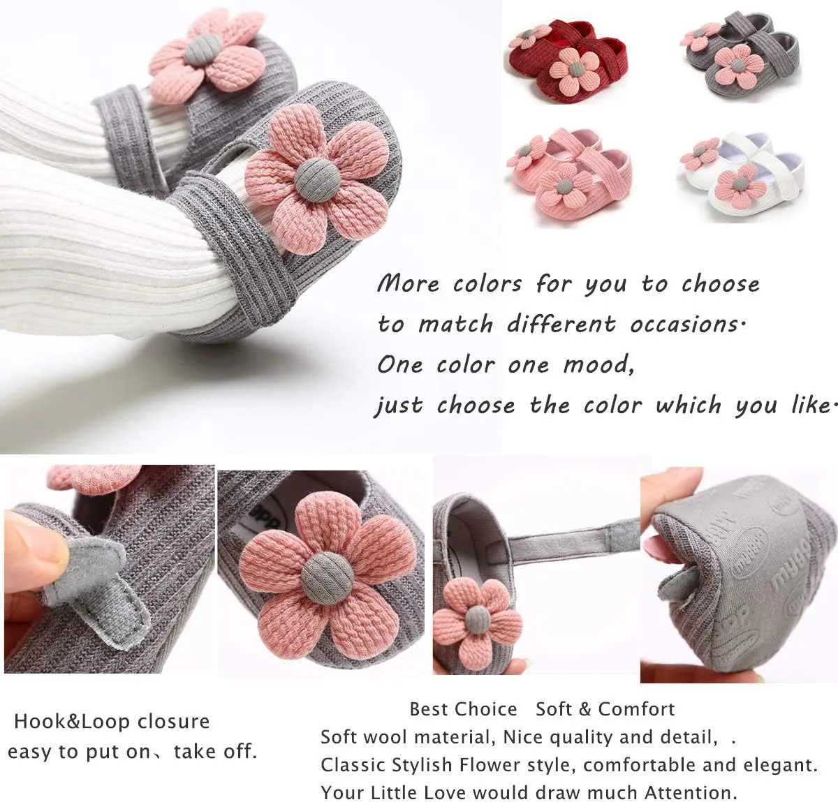 Ohwawadi Infant Baby Boys Girls Slippers Cozy Fleece Booties Soft Bottom Warm Cartoon Socks Newborn Crib Shoes