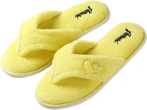 ROXIE Women's Fluffy Plush Slides Thong Sandal Flip Flops Cozy Open Toe Spa House Slippers for Women