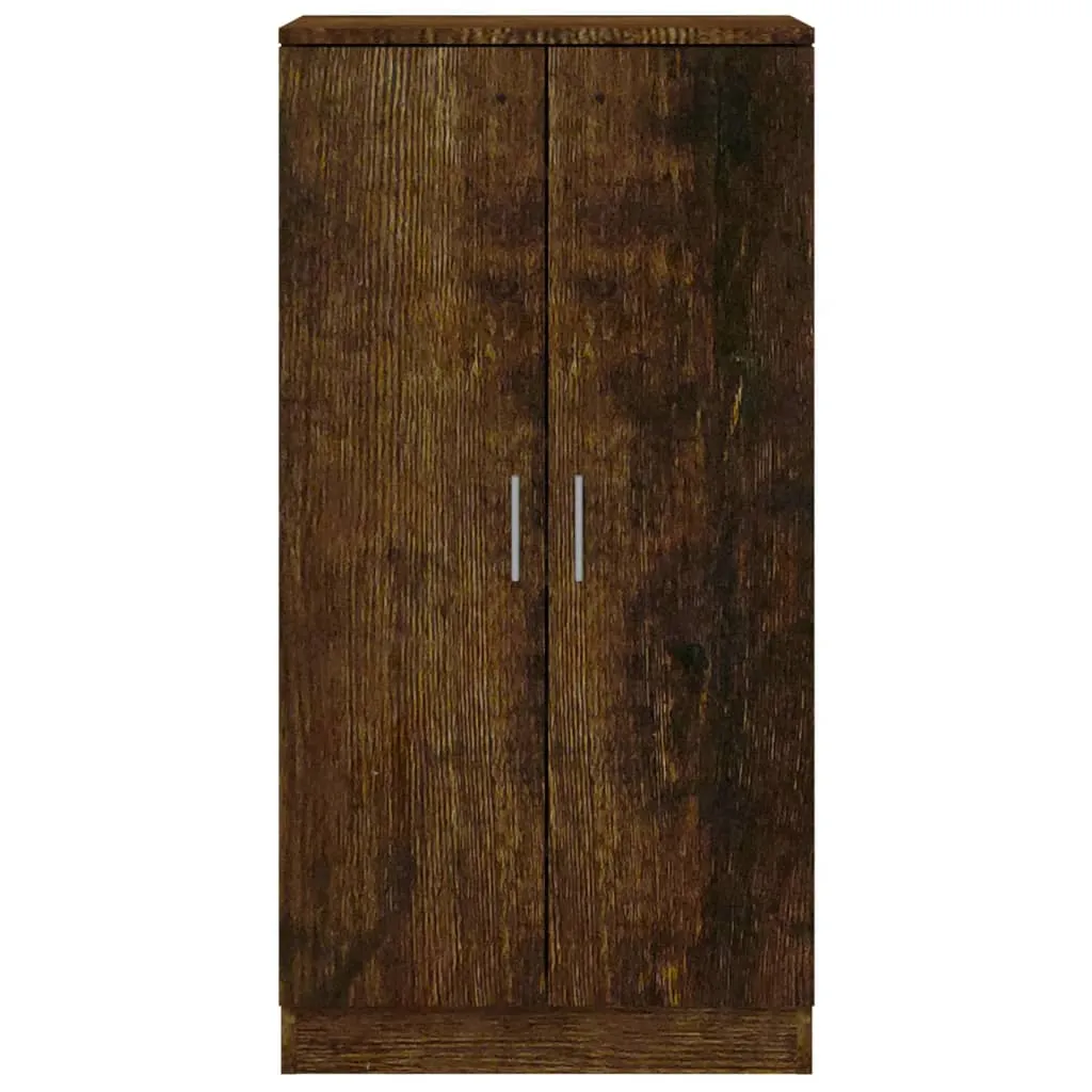 Shoe Cabinet Smoked Oak 55x35x108 cm Engineered Wood