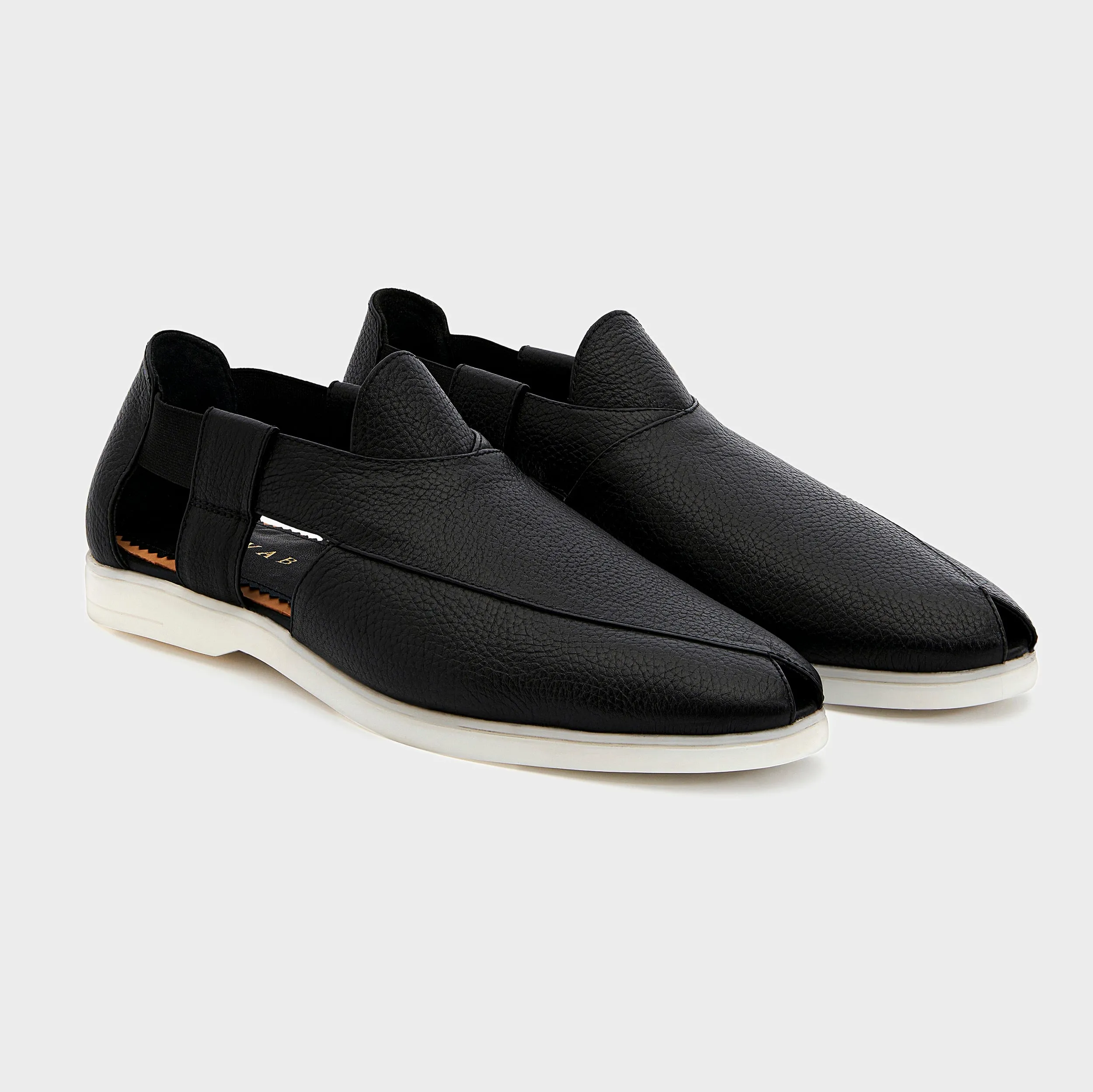 Summer Peshauri | Solid Black Leather