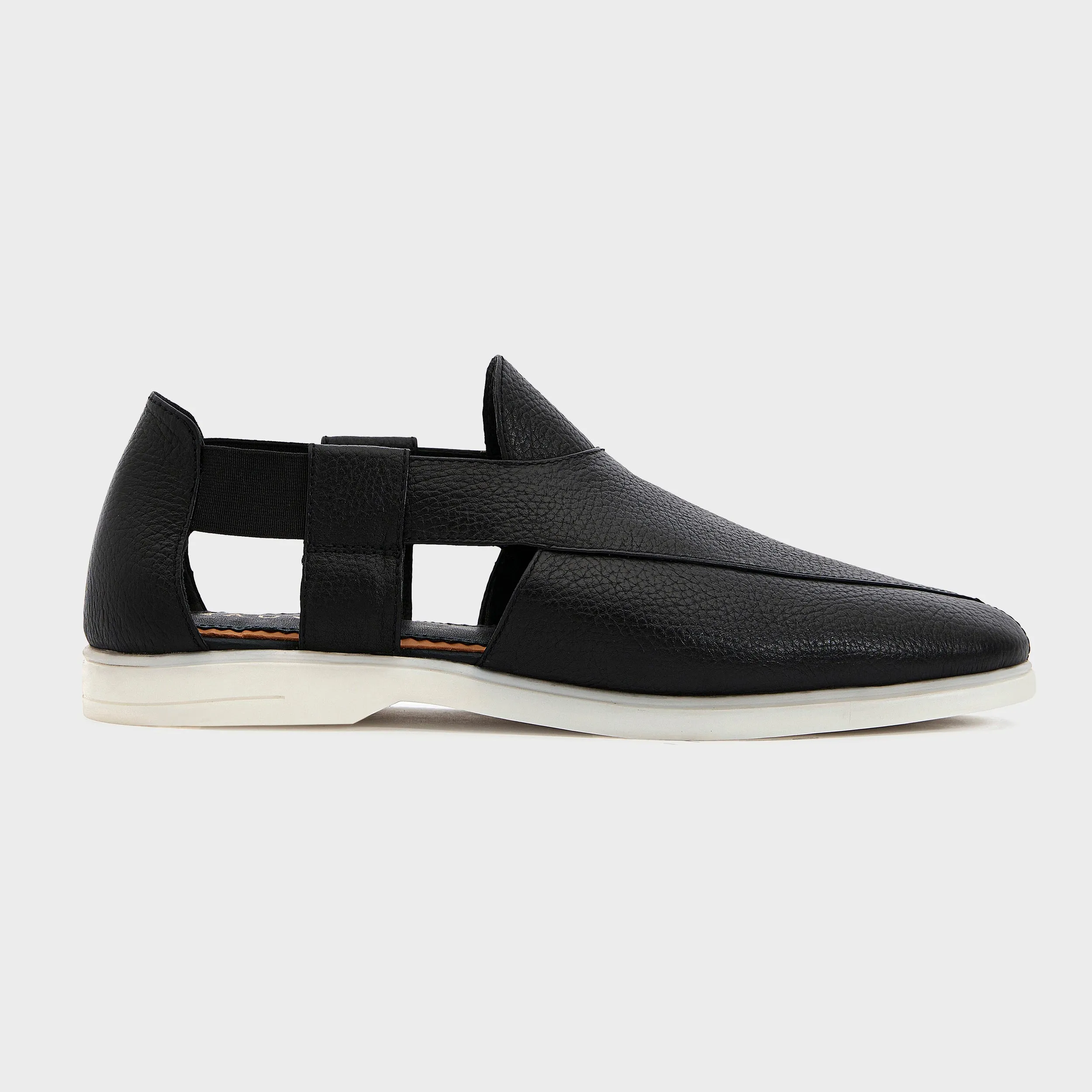 Summer Peshauri | Solid Black Leather