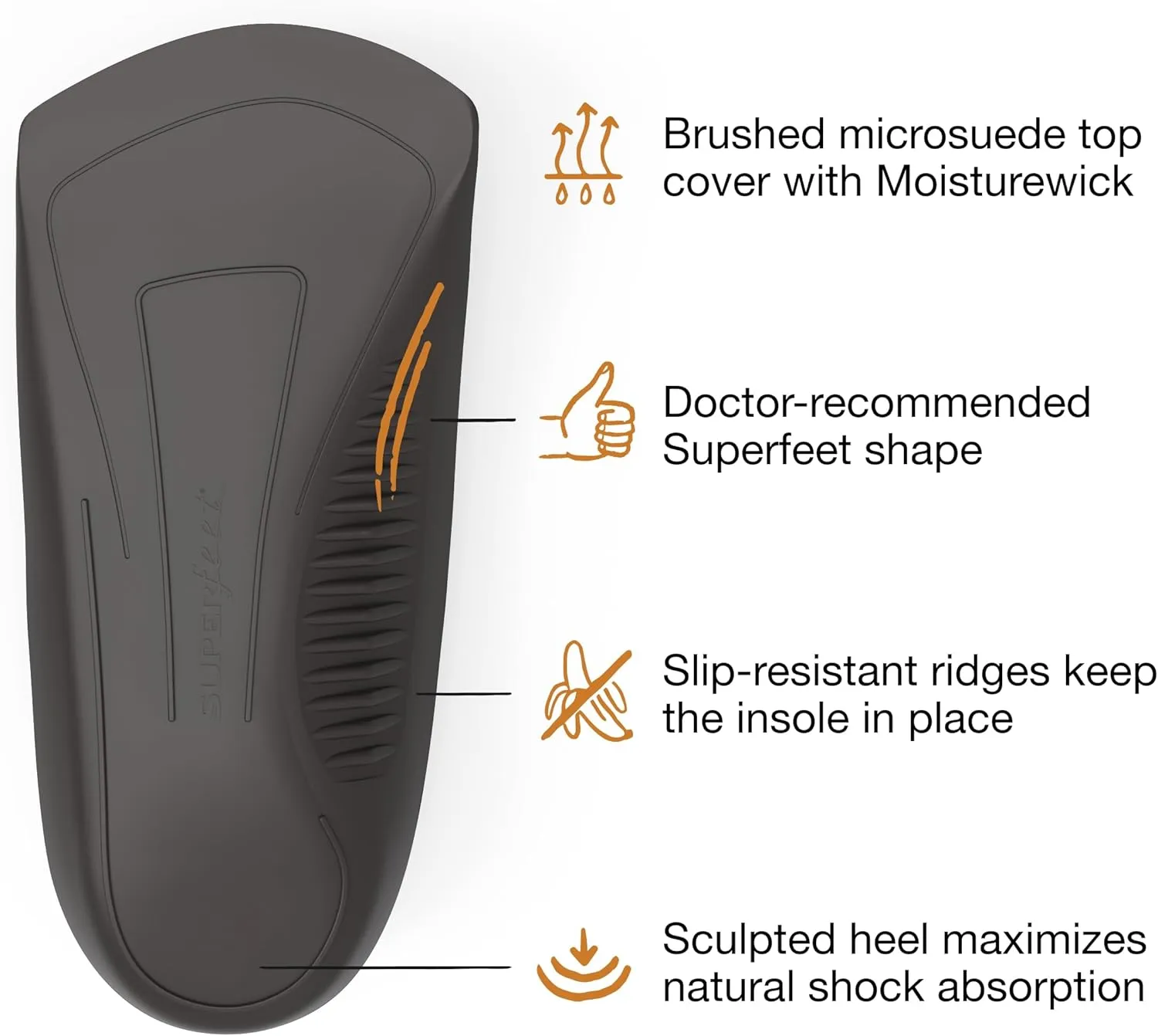 Superfeet Casual Men's Easyfit Insoles - Comfort Shoe Inserts for Men - Anti-Fatigue Orthotic Insoles for Dress Shoes - Professional Grade - Size 5.5-7 Men