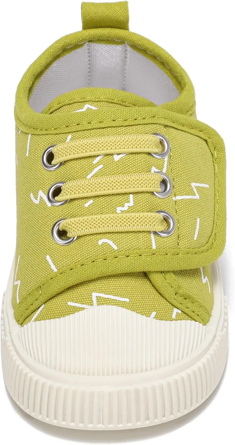 Toddler Boys and Girls Sneakers for Baby Kids Canvas Shoes Lightweight Slip on Walking Shoes