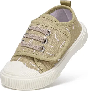 Toddler Boys and Girls Sneakers for Baby Kids Canvas Shoes Lightweight Slip on Walking Shoes