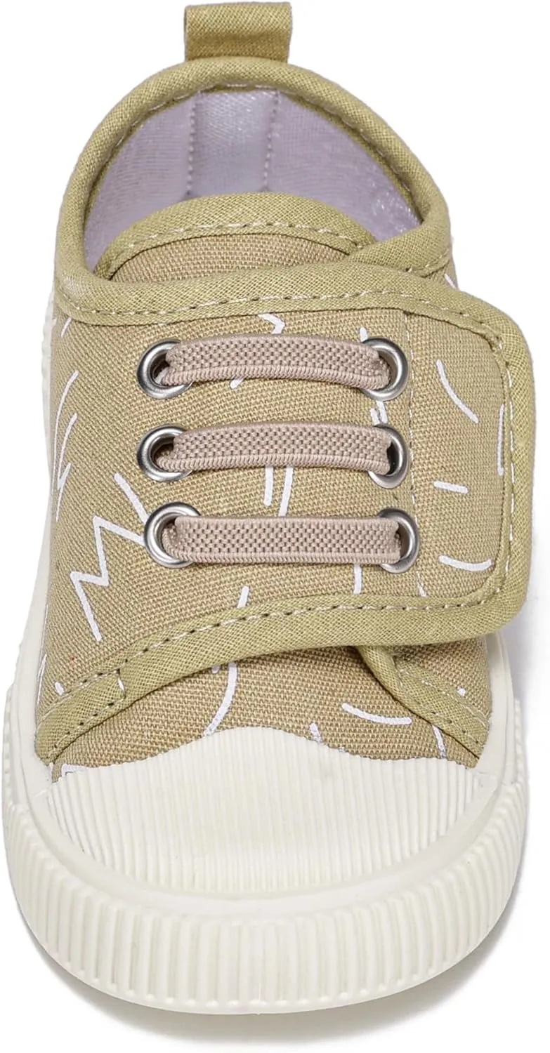 Toddler Boys and Girls Sneakers for Baby Kids Canvas Shoes Lightweight Slip on Walking Shoes