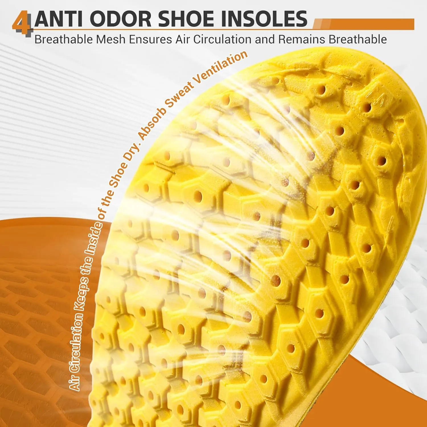Upgraded Cloud Insoles for Men and Women, Best Replacement Shoe Inserts, Sports Shoe Insoles, Providing Great Shock Absorption and Cushioning for Feet Relief (Yellow, Women: US 4-8.5)
