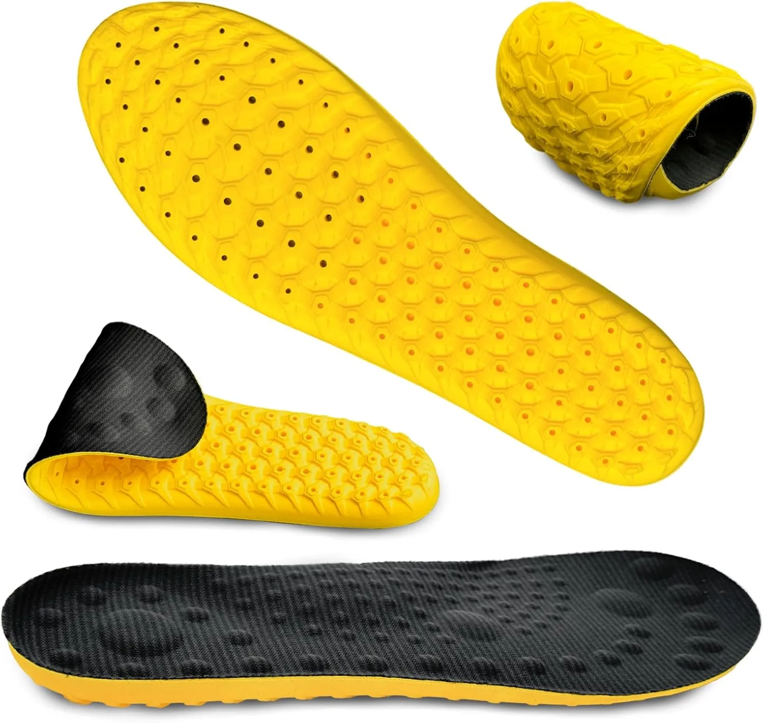 Upgraded Cloud Insoles for Men and Women, Best Replacement Shoe Inserts, Sports Shoe Insoles, Providing Great Shock Absorption and Cushioning for Feet Relief (Yellow, Women: US 4-8.5)