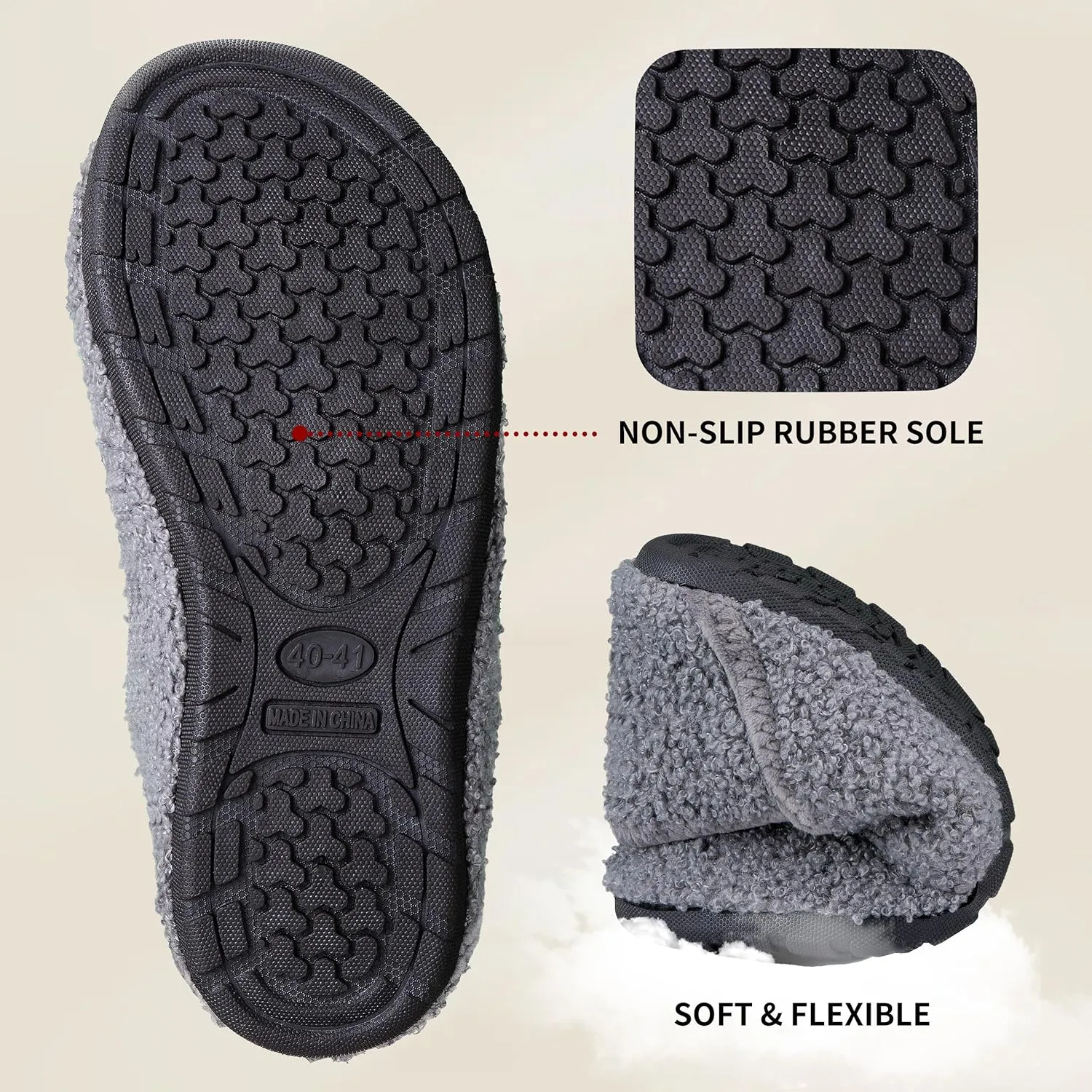 Women's Men's Fuzzy Fur Slippers Casual House Shoes Non Slip Barefoot Slipper Socks Warm Closed Back Indoor Outdoor Shoes