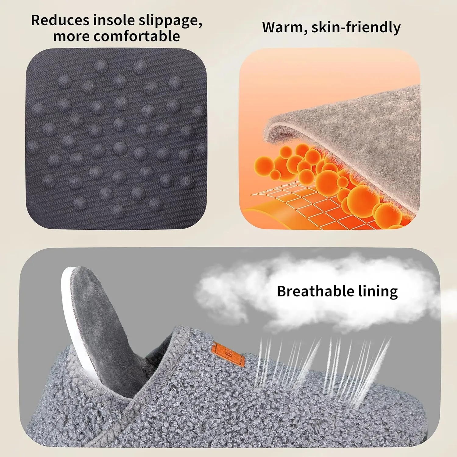 Women's Men's Fuzzy Fur Slippers Casual House Shoes Non Slip Barefoot Slipper Socks Warm Closed Back Indoor Outdoor Shoes