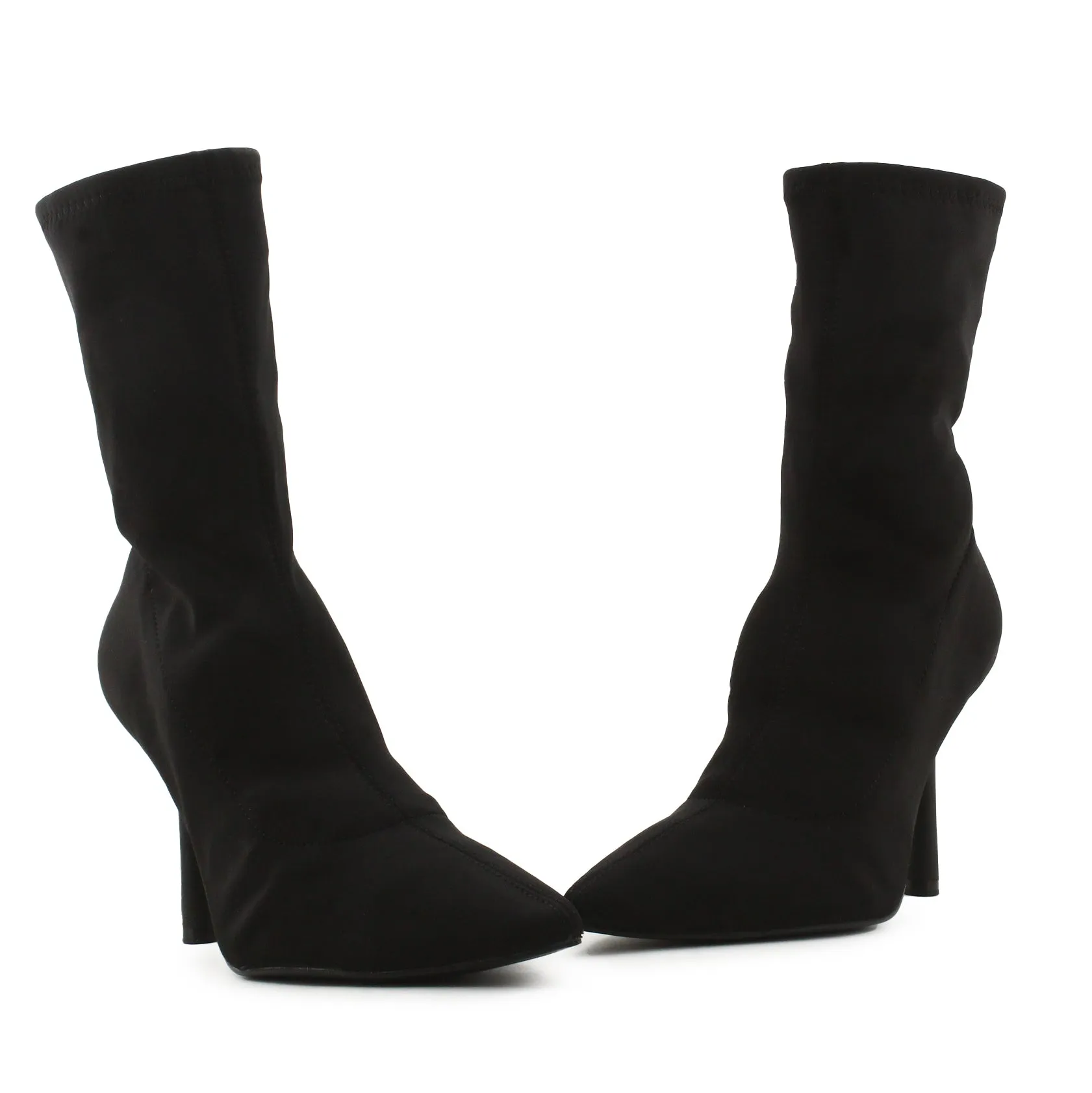 Zara Zipper Stilettos Heels Ankle Boots | Textile