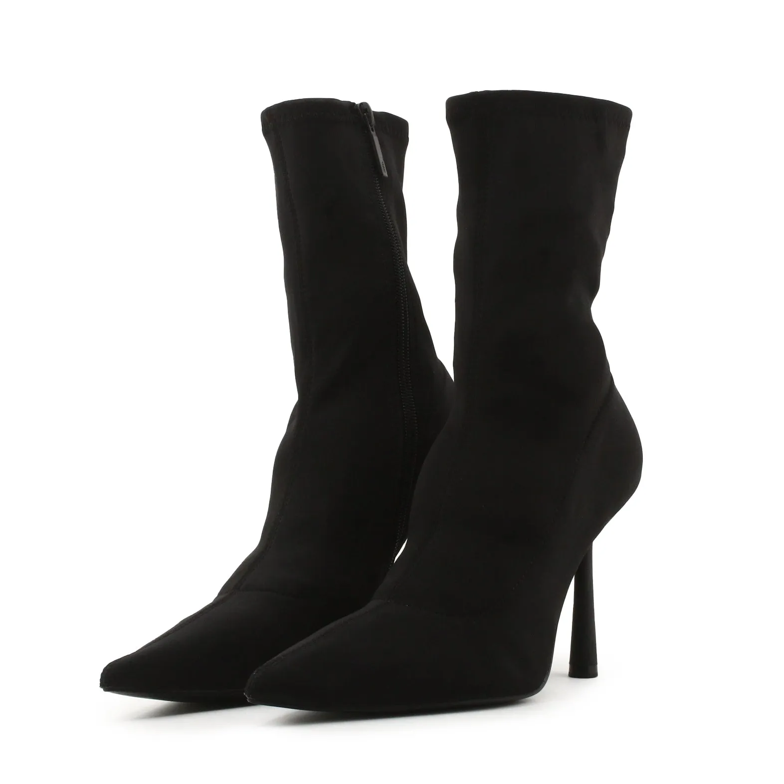 Zara Zipper Stilettos Heels Ankle Boots | Textile