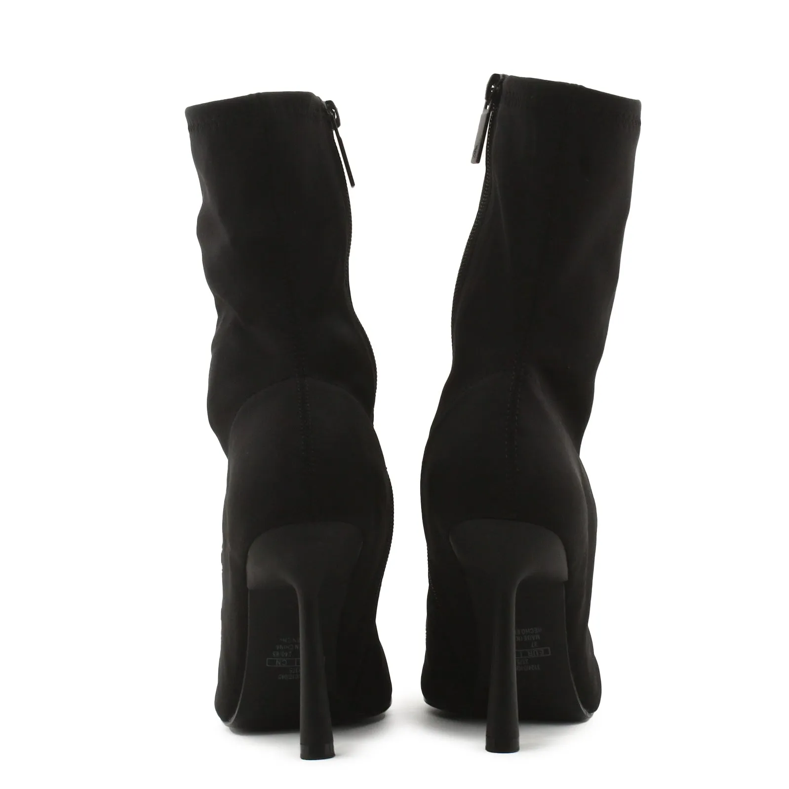 Zara Zipper Stilettos Heels Ankle Boots | Textile